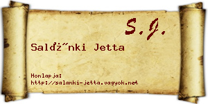 Salánki Jetta névjegykártya